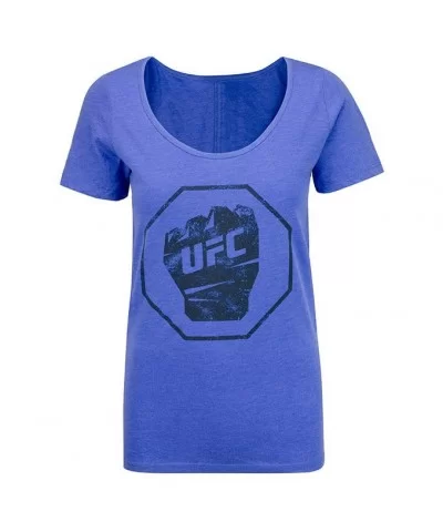 UFC Women's Distressed Scoop T-Shirt - Royal Heather $2.17 WOMEN'S