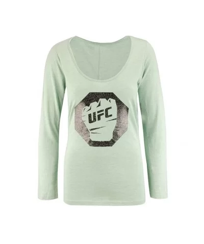 UFC Women's Glitter Scoop Long Sleeve T-Shirt - Seaglass Quartz $2.24 WOMEN'S