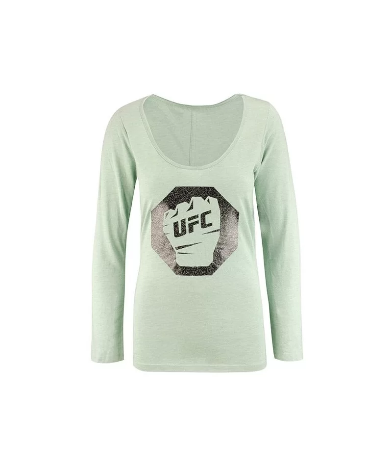 UFC Women's Glitter Scoop Long Sleeve T-Shirt - Seaglass Quartz $2.24 WOMEN'S