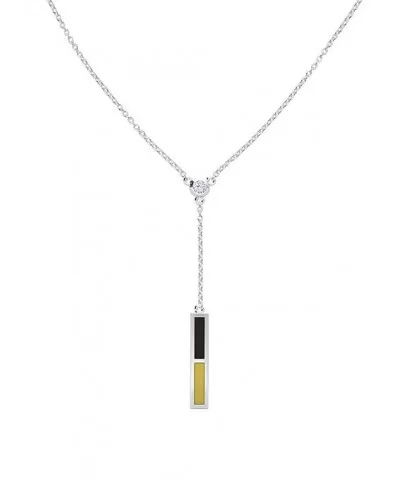 UFC Elements Black & Gold Enamel Diamond Drop Necklace in Sterling Silver $39.60 WOMEN'S