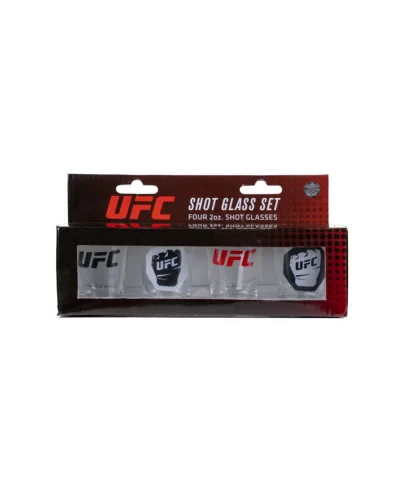 UFC SHOT GLASS 4-PK SET - RED/WHITE $5.92 GIFTS & MORE