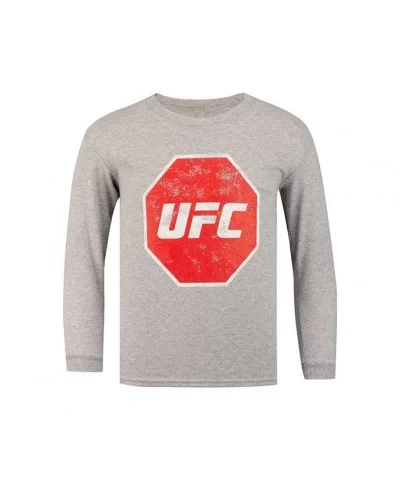 UFC Kids' Distressed Long Sleeve T-Shirt - Athletic Heather $8.80 KID'S