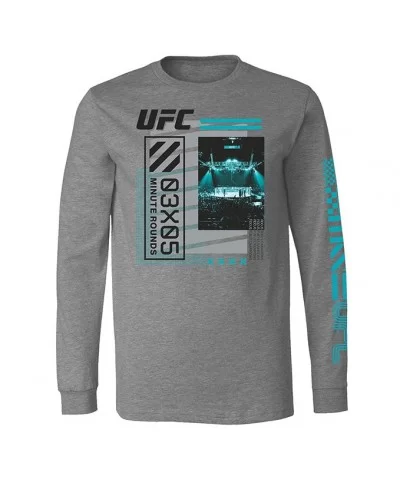 Men's UFC Arena Long Sleeve T-Shirt - Grey $11.52 MEN'S