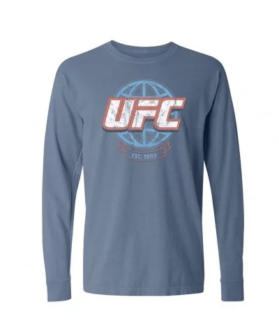 Men's UFC Worldwide Long Sleeve T-Shirt - Indigo $13.16 MEN'S