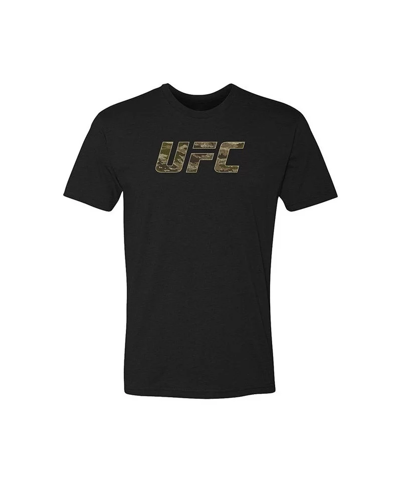 Men's UFC Camo Letters T-Shirt - Black $9.52 MEN'S