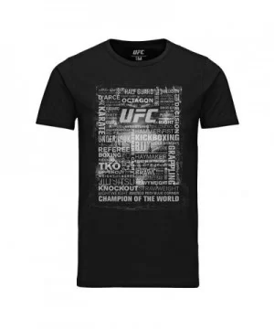 UFC Terminology All Over Print Black T-Shirt $10.36 MEN'S