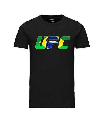 Men's UFC Brazil Country Logo T-Shirt - Black $13.16 MEN'S