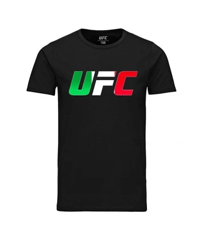 Men's UFC Italy Country Logo T-Shirt - Black $10.64 MEN'S