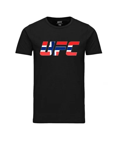 Men's UFC Norway Country Logo T-Shirt - Black $10.92 MEN'S