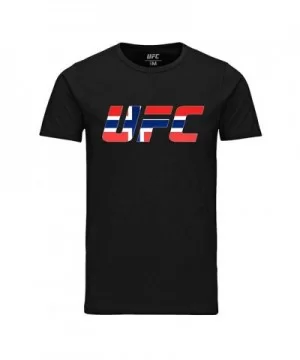 Men's UFC Norway Country Logo T-Shirt - Black $10.92 MEN'S