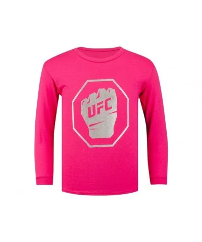 UFC Kids' Long Sleeve T-Shirt - Foil - Pink $4.00 KID'S