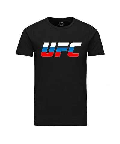 Men's UFC Russia Country Logo T-Shirt - Black $13.72 MEN'S