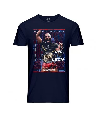 Men's UFC Leon "Rocky" Edwards Look at me Now T-Shirt - Navy $10.92 MEN'S