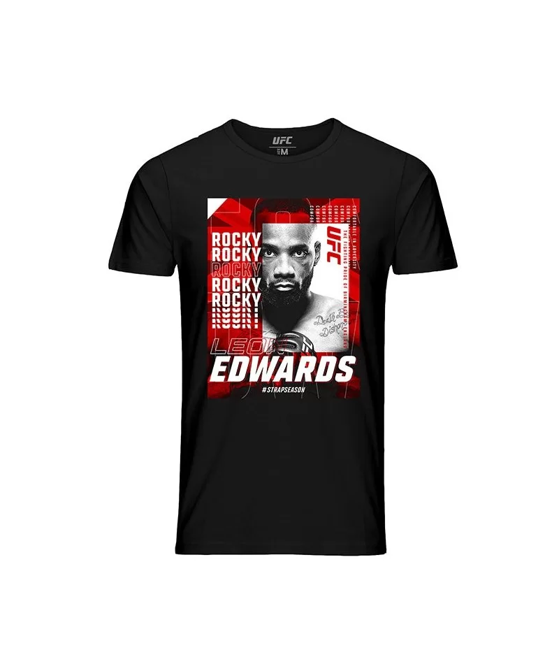 Men's UFC Leon "Rocky" Edwards Comfortable in Adversity T-Shirt - Black $11.20 MEN'S