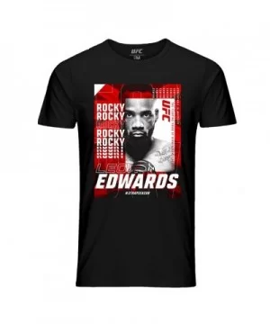 Men's UFC Leon "Rocky" Edwards Comfortable in Adversity T-Shirt - Black $11.20 MEN'S