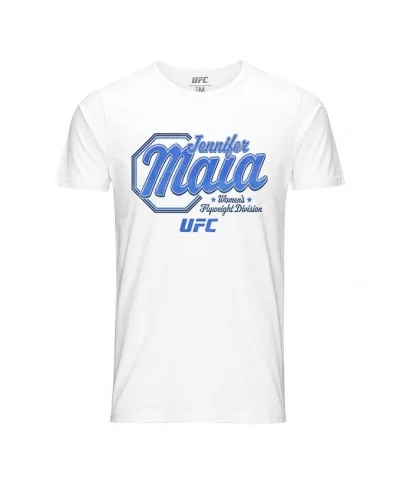 Men's UFC Jennifer Maia Script T-Shirt - White $9.80 MEN'S