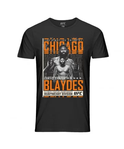 Men's UFC Curtis "Razor" Blaydes Fighting Pride T-Shirt - Black $12.32 MEN'S