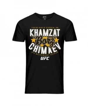 Men's UFC Khamzat "Borz" Chimaev Script T-Shirt - Black $13.16 MEN'S