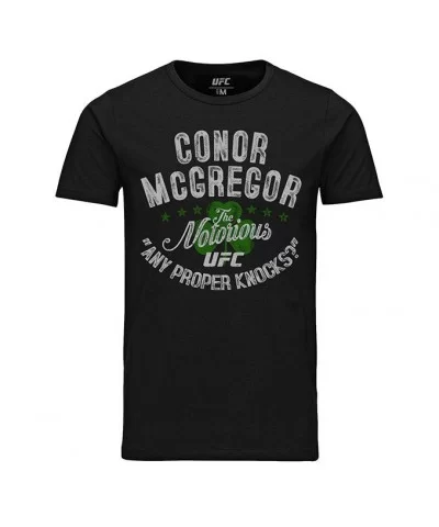 Men's UFC Conor "The Notorious" McGregor "Any Proper Knocks?" T-Shirt - Black $11.76 MEN'S