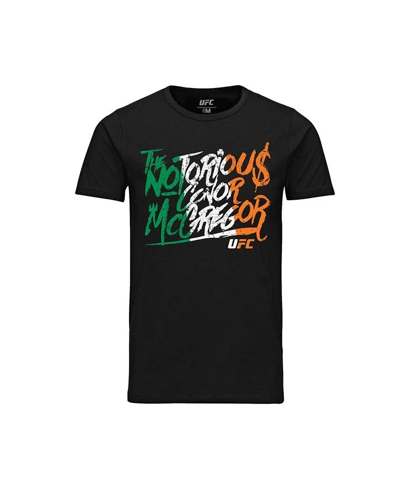 Men's UFC Conor "The Notorious" McGregor Graffiti Flag T-Shirt - Black $13.72 MEN'S