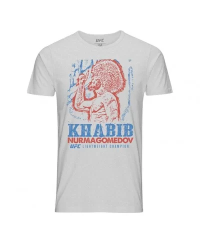 Men's UFC Khabib "The Eagle" Nurmagomedov Russian Sketch T-Shirt - Heather Grey $8.40 MEN'S