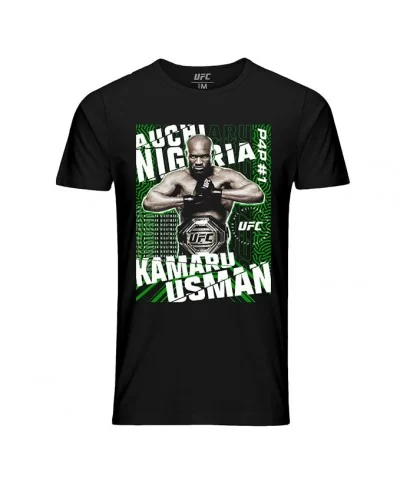 Men's UFC Kamaru "The Nigerian Nightmare" Usman P4P Champ T-Shirt - Black $11.76 MEN'S