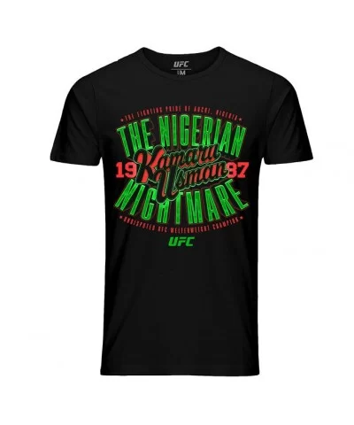 Men's UFC Kamaru "The Nigerian Nightmare" Usman '87 T-Shirt - Black $12.88 MEN'S