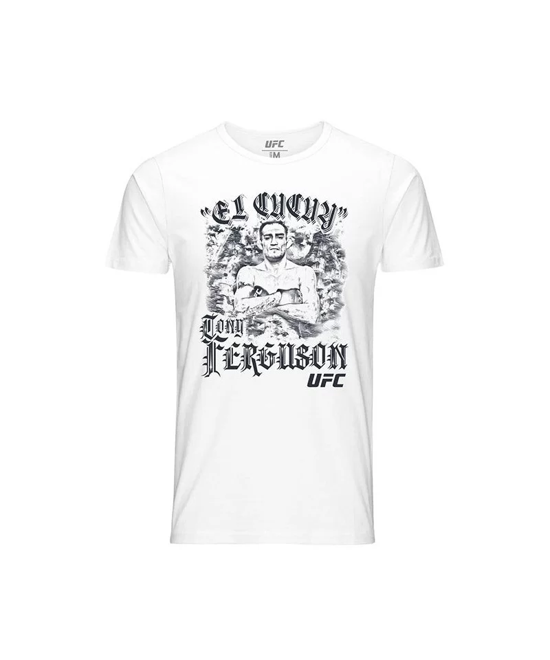 Men's UFC Tony "El Cucuy" Ferguson Demon Sketch T-Shirt - White $13.44 MEN'S