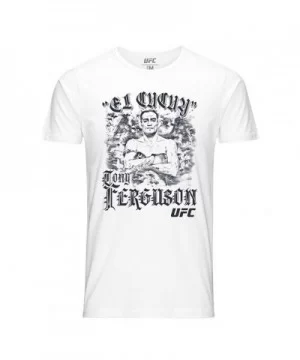 Men's UFC Tony "El Cucuy" Ferguson Demon Sketch T-Shirt - White $13.44 MEN'S