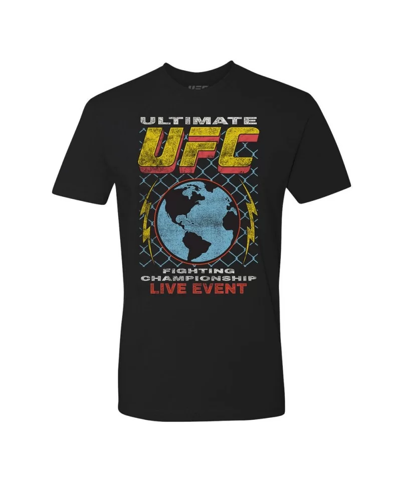 Men's UFC World Octagon Tour T-Shirt - Black $6.80 MEN'S