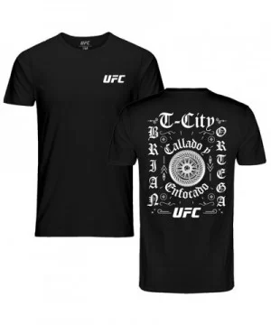 Men's UFC Brian "T-City" Ortega Quiet & Focused T-Shirt - Black $12.32 MEN'S