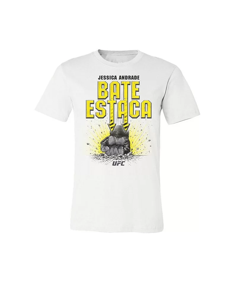 Men's UFC Jessica "Bate Estaca" Andrade T-Shirt - White $8.96 MEN'S