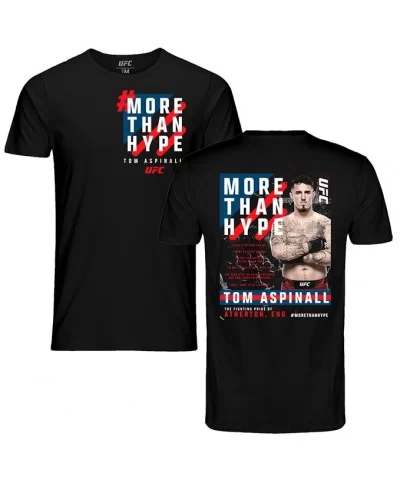 Men's UFC Tom Aspinall More Than Hype T-Shirt - Black $12.88 MEN'S