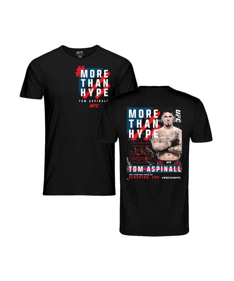 Men's UFC Tom Aspinall More Than Hype T-Shirt - Black $12.88 MEN'S