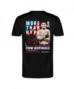 Men's UFC Tom Aspinall More Than Hype T-Shirt - Black $12.88 MEN'S