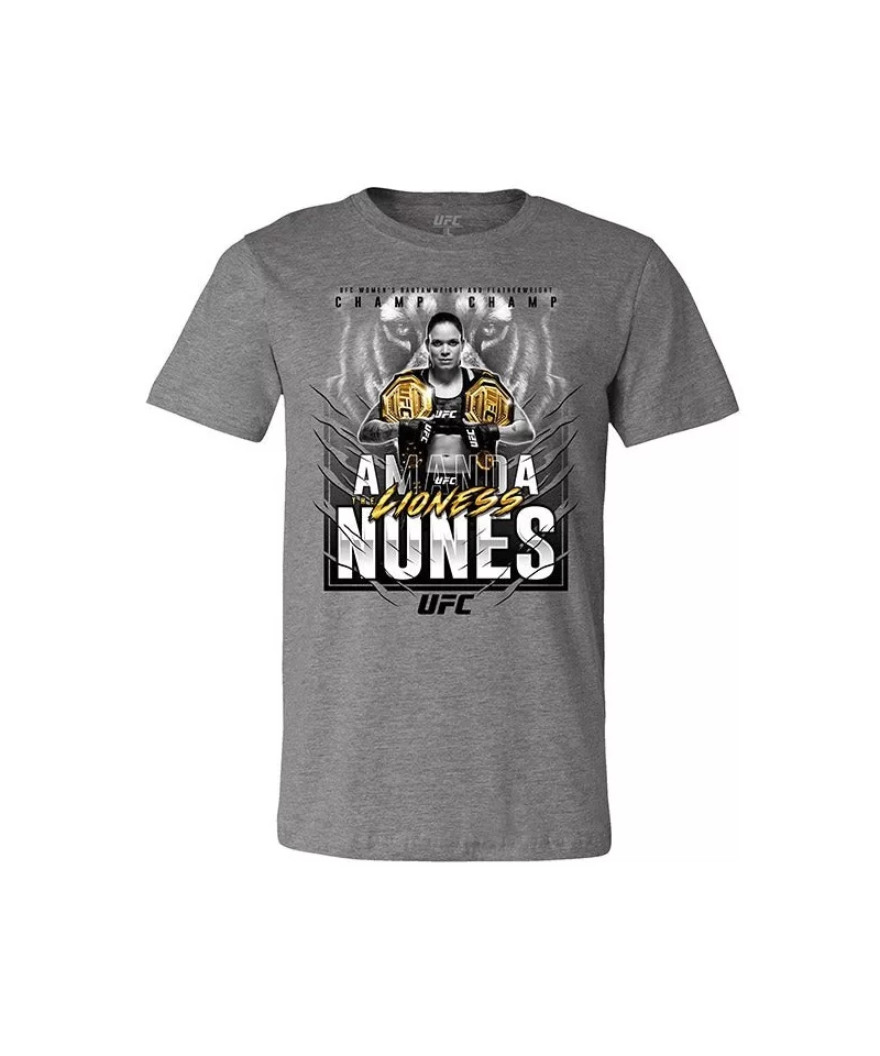 Men's UFC Amanda "The Lioness" Nunes T-Shirt - Grey $10.08 MEN'S