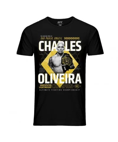 Men's UFC Charles "Do Bronx" Oliveira Champion T-Shirt - Black $10.08 MEN'S