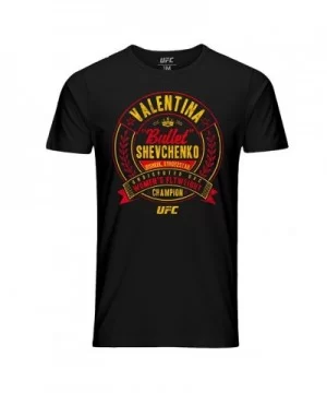 Men's UFC Valentina "Bullet" Shevchenko Crest T-Shirt - Black $12.04 MEN'S