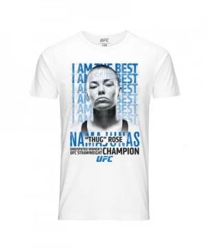 Men's UFC Rose "Thug" Namajunas Champ Quote T-Shirt - White $10.92 MEN'S