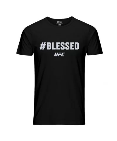 Men's UFC Max "Blessed" Holloway Quote T-Shirt - Black $8.96 MEN'S