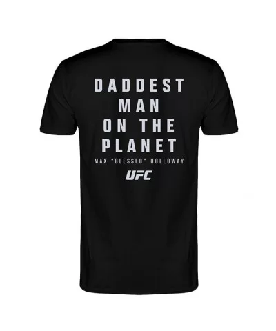 Men's UFC Max "Blessed" Holloway Quote T-Shirt - Black $8.96 MEN'S