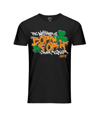 Men's UFC Conor "The Notorious" McGregor Born For It T-Shirt - Black $14.00 MEN'S