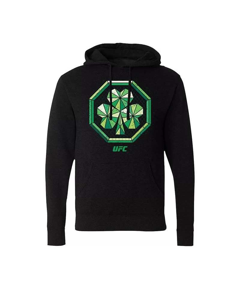 Men's UFC Geo Shamrock Hoodie - Black $18.72 MEN'S