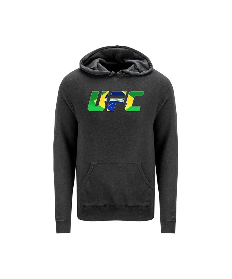 Men's UFC Brazil Country Logo Hoodie - Black $23.52 MEN'S