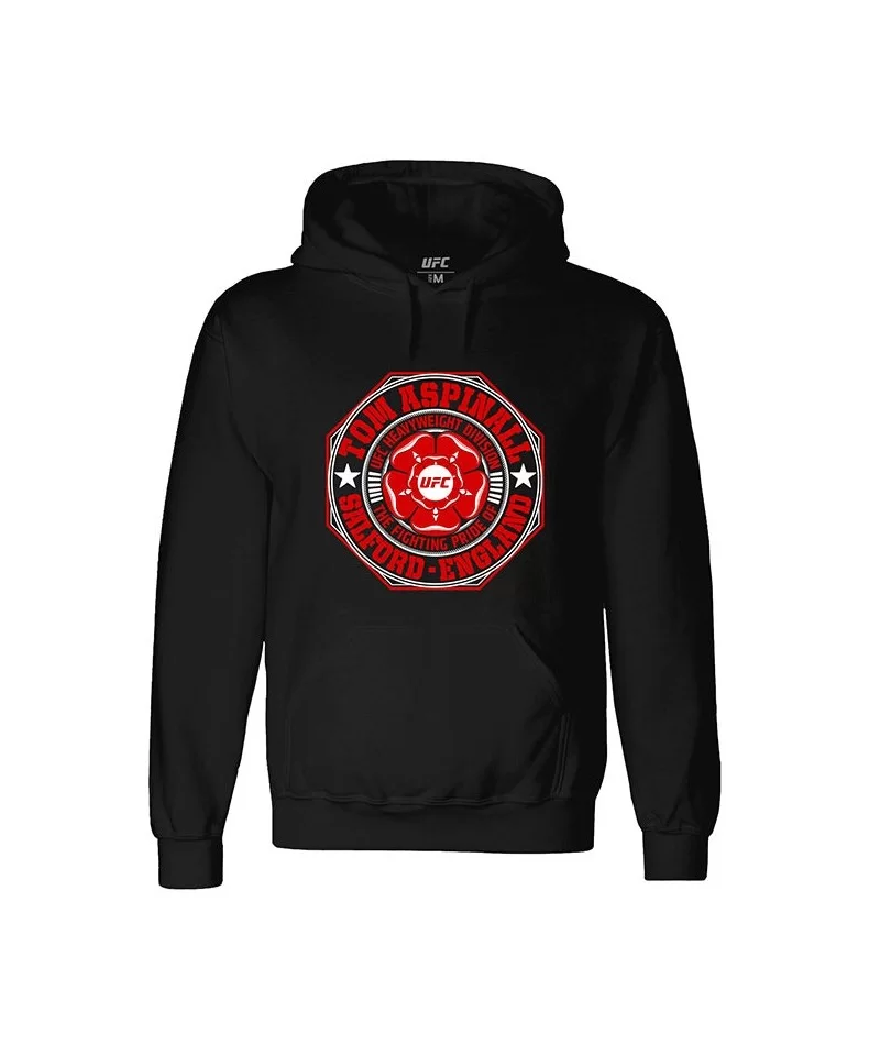 Men's UFC Tom Aspinall Rose Crest Hoodie - Black $16.80 MEN'S