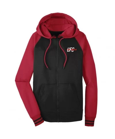 Men's UFC Varsity Full Zip Hooded Jacket - Black/Red $25.48 MEN'S