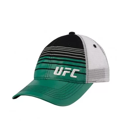 UFC Stripes & Mesh Snapback Hat - Green/White $11.76 MEN'S