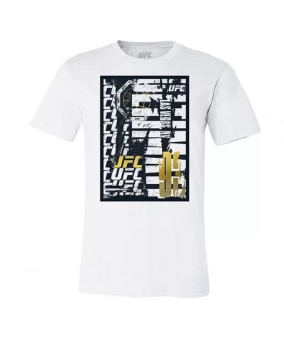 Men's UFC Championship Gold Scrawl T-Shirt - White $7.20 MEN'S