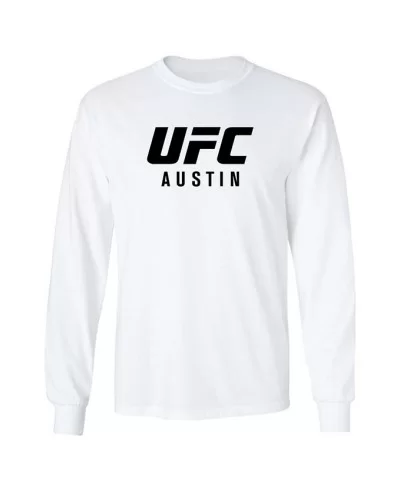 Men's UFC Fight Night Kattar vs Emmett Long Sleeve Event T-Shirt - White $4.32 MEN'S