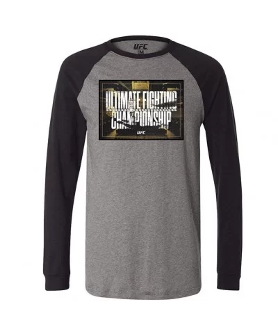 Men's UFC Championship Gold Long Sleeve T-Shirt - Grey $6.60 MEN'S